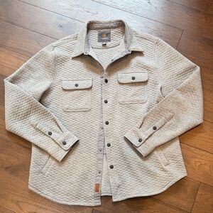 Cloudveil Quilted Jacquard Knit Shirt Jacket Gray Size XL - C11-138